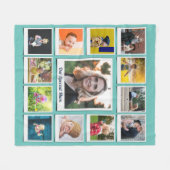 Gepersonaliseerde vierkante foto collage familie B Fleece Deken (Voorkant (Horizontaal))