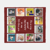 Gepersonaliseerde Vierkante Fotocollage Modern Roo Fleece Deken (Voorkant (Horizontaal))