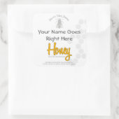 Gepersonaliseerde vierkante honing fles aangepaste sticker (Tas)