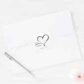 Gepersonaliseerde Vierkante Sticker Custom Wedding (Envelop)