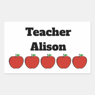 Gepersonaliseerde vijf Apple Teacher Stickers