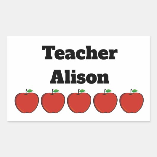 Gepersonaliseerde vijf Apple Teacher Stickers (Voorkant)