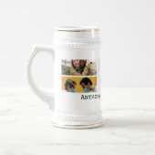 Gepersonaliseerde Vijf Foto Aangepaste Tekst Bache Bierpul (Links)