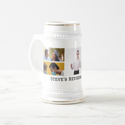 Gepersonaliseerde vijf foto aangepaste tekst pensi bierpul (Voorkant links)