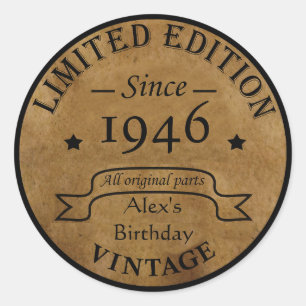 Gepersonaliseerde vijfentachtig vintage 85ste verj ronde sticker