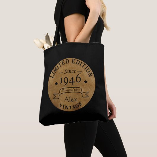 Gepersonaliseerde vijfentachtig vintage 85ste verj tote bag (Dichtbij)