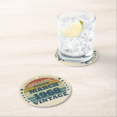 Gepersonaliseerde vijfenvijftig  55ste verjaardag ronde kartonnen onderzetter (Insitu)