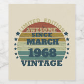 Gepersonaliseerde vijfenvijftig 55ste verjaardag wijn etiket (Enkel label)