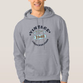 Gepersonaliseerde vijfenzeventig vintage 75ste ver hoodie (Voorkant)