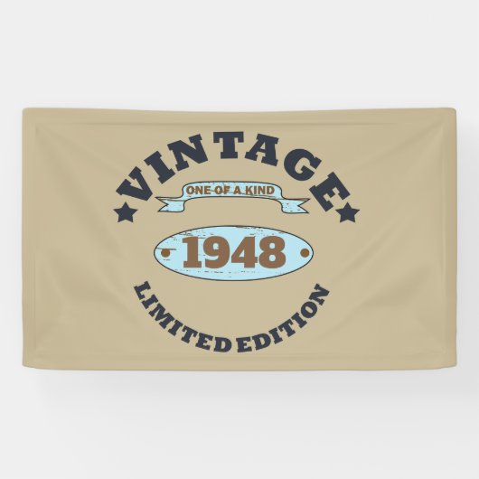 Gepersonaliseerde vijfenzeventig vintage 75ste ver spandoek (Horizontaal)