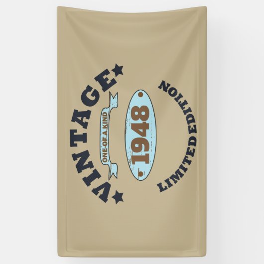 Gepersonaliseerde vijfenzeventig vintage 75ste ver spandoek (Verticaal)