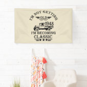 Gepersonaliseerde vijfenzeventig vintage 75ste ver spandoek (Insitu)