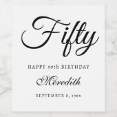 Gepersonaliseerde vijftig - 50ste verjaardag wijn wijn etiket (Enkel label)