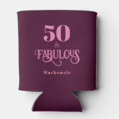 Gepersonaliseerde Vijftig en Fabulous Bourgogne Blikjeskoeler (Achterkant)