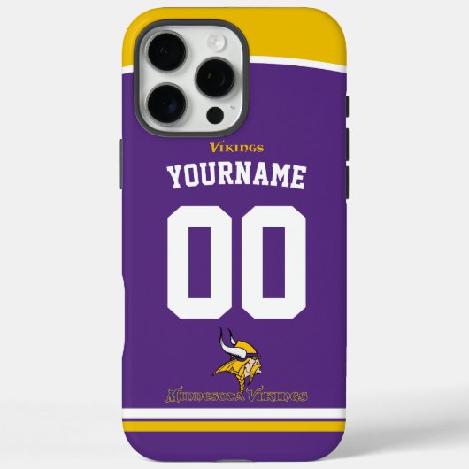 Gepersonaliseerde Vikings Jersey Amerikaans Footba Case-Mate iPhone Case (Achterkant)