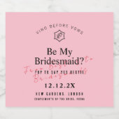 Gepersonaliseerde Vino Before Vows Roos geïnspiree Sparkling Wijnetiket (Enkel label)