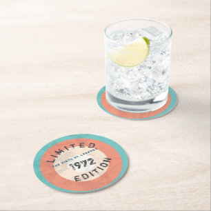 Gepersonaliseerde Vintage 19XX Limited Edition Ronde Kartonnen Onderzetter