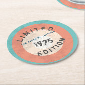 Gepersonaliseerde Vintage 19XX Limited Edition Ronde Kartonnen Onderzetter (Gebogen)