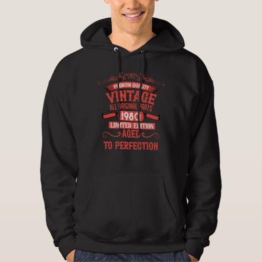 Gepersonaliseerde vintage 45e verjaardagscadeaus r hoodie (Voorkant)