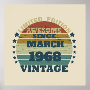 Gepersonaliseerde vintage 55e verjaardagscadeau poster