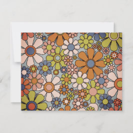 Gepersonaliseerde Vintage 60s 70s esthetische Flor Bedankkaart