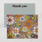 Gepersonaliseerde Vintage 60s 70s esthetische Flor Bedankkaart (Voorkant / Achterkant)
