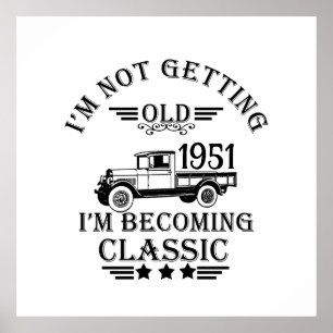 Gepersonaliseerde vintage 65e verjaardag mannen ge poster