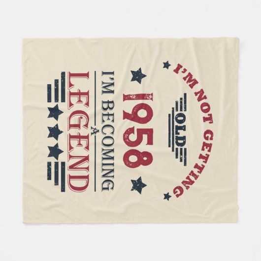 Gepersonaliseerde vintage 65e verjaardagscadeaus fleece deken (Voorkant (Horizontaal))