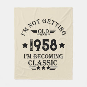 Gepersonaliseerde vintage 65e verjaardagscadeaus fleece deken