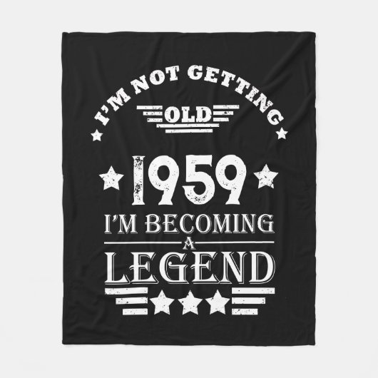 Gepersonaliseerde vintage 65e verjaardagscadeaus fleece deken (Voorkant)