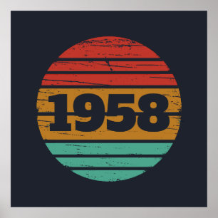 Gepersonaliseerde vintage 65e verjaardagscadeaus poster