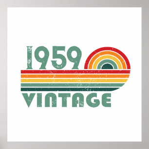 Gepersonaliseerde vintage 65e verjaardagscadeaus poster