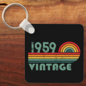 Gepersonaliseerde vintage 65e verjaardagscadeaus sleutelhanger (Voorkant)