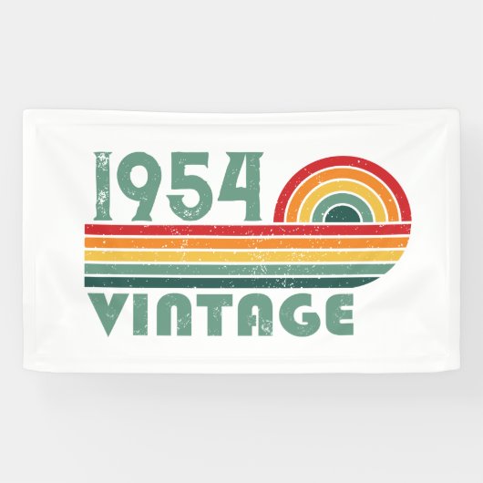 Gepersonaliseerde vintage 65e verjaardagscadeaus spandoek (Horizontaal)