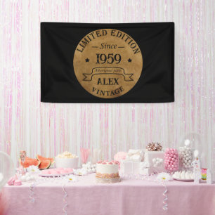 Gepersonaliseerde vintage 65e verjaardagscadeaus spandoek