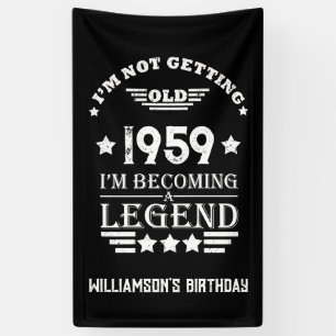 Gepersonaliseerde vintage 65e verjaardagscadeaus w spandoek