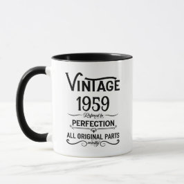 Gepersonaliseerde vintage 65ste verjaardag zwart-w mok
