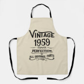 Gepersonaliseerde vintage 65ste verjaardag zwart-w schort (Voorkant)