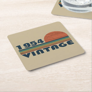 Gepersonaliseerde vintage 70ste verjaardag kartonnen onderzetters