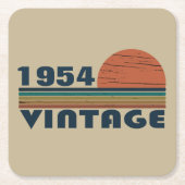 Gepersonaliseerde vintage 70ste verjaardag kartonnen onderzetters (Voorkant)