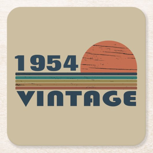 Gepersonaliseerde vintage 70ste verjaardag kartonnen onderzetters (Voorkant)