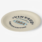 Gepersonaliseerde vintage 70ste verjaardag papieren bordje (Gekanteld)