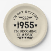 Gepersonaliseerde vintage 70ste verjaardag papieren bordje (Voorkant)