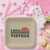 Gepersonaliseerde vintage 70ste verjaardag papieren bordje (Feest)