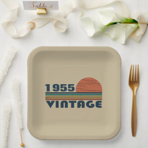 Gepersonaliseerde vintage 70ste verjaardag papieren bordje