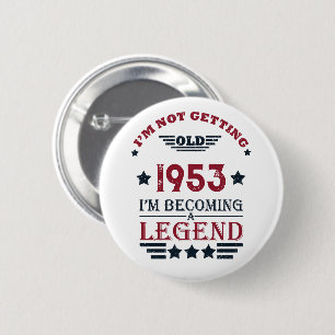 Gepersonaliseerde vintage 70ste verjaardag ronde button 5,7 cm