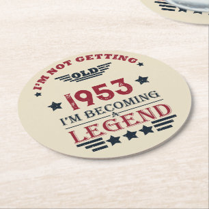 Gepersonaliseerde vintage 70ste verjaardag ronde kartonnen onderzetter