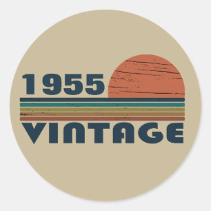 Gepersonaliseerde vintage 70ste verjaardag ronde sticker