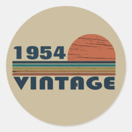 Gepersonaliseerde vintage 70ste verjaardag ronde sticker