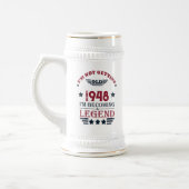 Gepersonaliseerde vintage 75e verjaardag bierpul (Links)